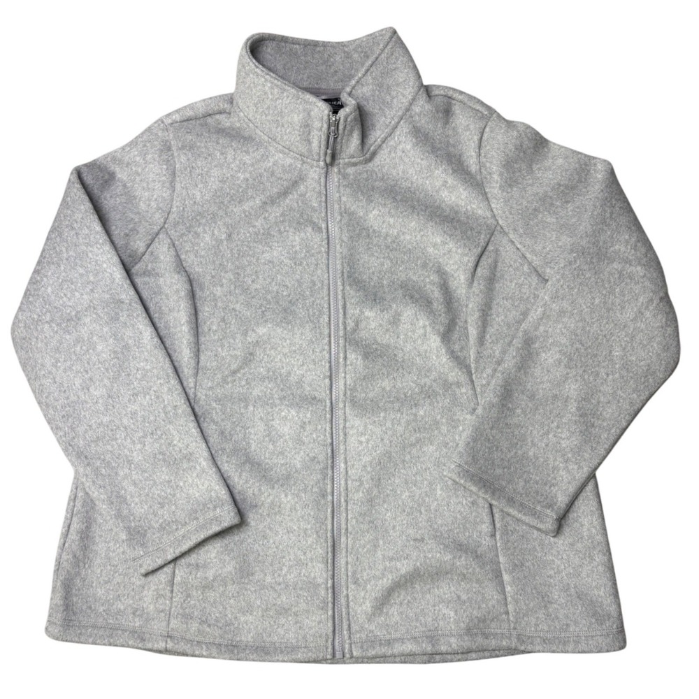 New with Tags 32 Degrees Women's Fleece Jacket Full Zip Light Gray Size XXL